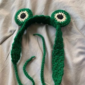 Handmade Crochet Frog Headband