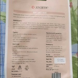 Zivame Sheet Mask Rose Saffron & Retinol Pack Of 3