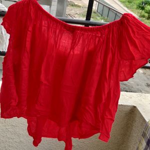 Red Off Shoulder Top