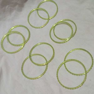 Light Green Glass Bangle And Sruchise