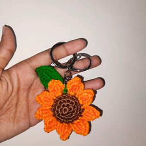 Crochet Sunflower Keychain 🌻💕