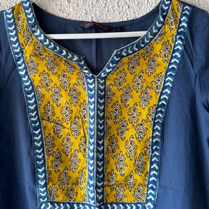 Blue Ajrakh Kurta