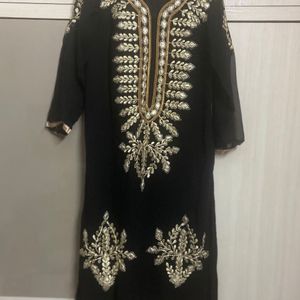 Black & Golden Kurta