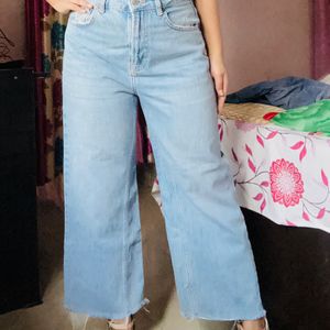 Denim Blue Wide Leg Jeans