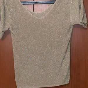 Sparkly Party Wear Aesthetic Sage Green Top