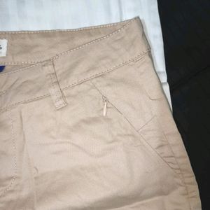 Beige Trousers Slim Fit For Women