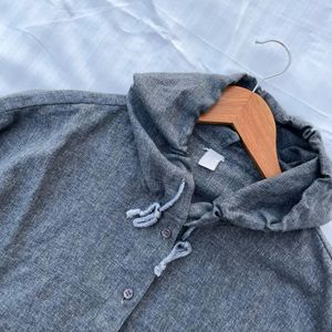 Super Baggy Korean Grey Hoodie Shirt