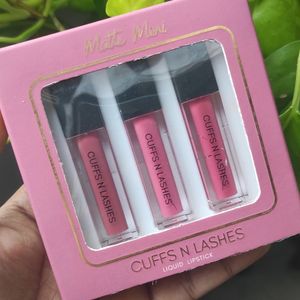 Cuffs lashes Matte Mini Lipsticks-set Of 3