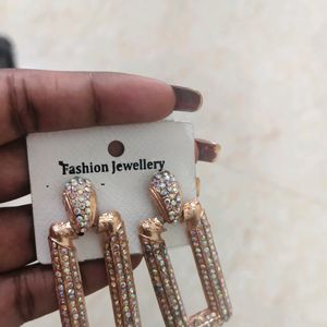 Gold Rectangle Jhumkas