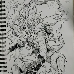 Luffy -black And White Pen Art