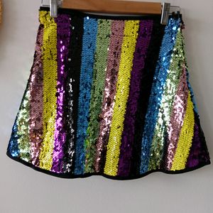 Shein Rainbow Sequin Skirt