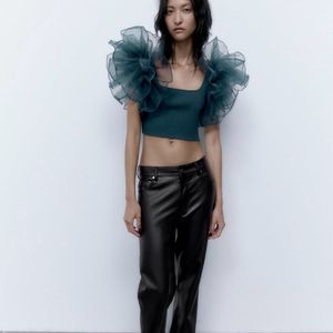 Zara Ruffle Crop Top - M