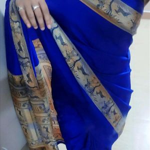 Sale 🌟Elegant Dark Royal Blue soft silk saree