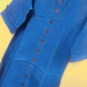 A Line Denim Look Cotton Kurta