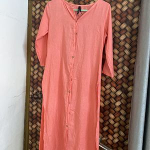 Front Slit Pink Kurta