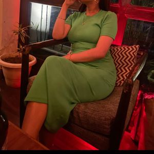 Green Bodycon Dress From Zara