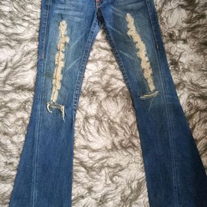 True Religion Bootcut Ripped Jeans