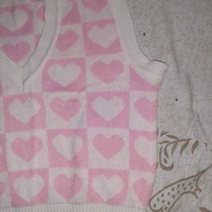 Pink Heart Sweater Vest