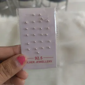 92.5 Silver Nosepin Nd Earings Jewellery