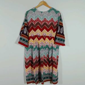 A Line Printed Dress For Women's