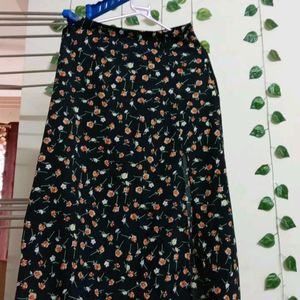 Woman Black Floral Fantasy Skirt