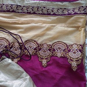 Beautiful Purple Saree With Blause