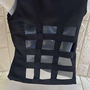 Cutout Back Black Top