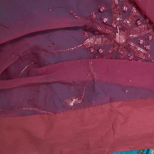 Beautiful Pink N Blue Party Wear Saree