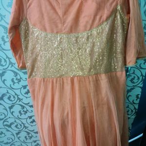 Peach Net Gown