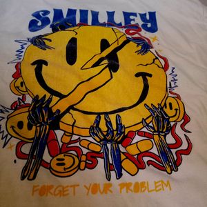 It Is A Back Print T-shirt Of Smilley