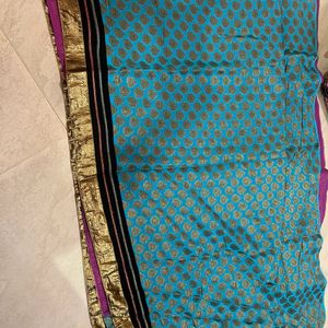 Blue Pink Combination Saree