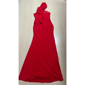 Red Asymmetrical Gown -Shein