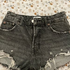 Zara Charcoal Black Shorts