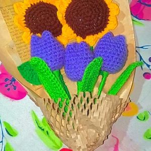 Crochet Tulip 🌷 And Sunflower 🌻 Bouquet ✨💓