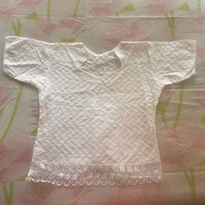 White Chicken Material Cotton Top For Women