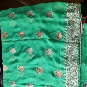 Beautiful Saree Like New Colour Light Green