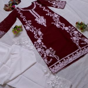 Maroon Pakistani Suit Set