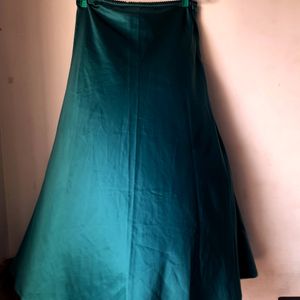 ZARA Bottle Green Long Party Wear Skirt