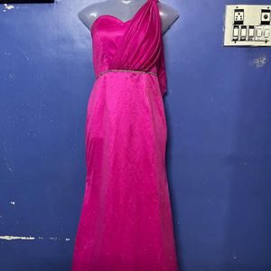 Korean Long Designer Pink Gown