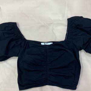 Nakd Black Ruched Coquette Top