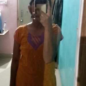 Orange Straight Kurthi