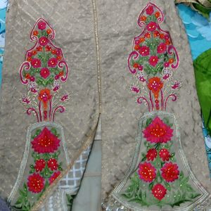 Heavy Embroidery Work 3 Peice Stitched Plazzo Suit