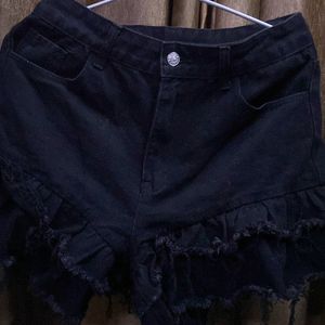 Black Denim Shorts