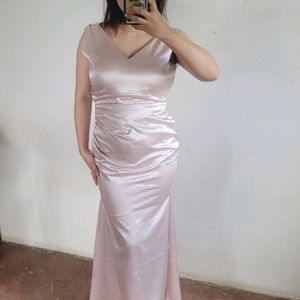 Satin Baby Pink Dress