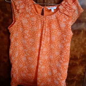 Girls Orange Colour Top