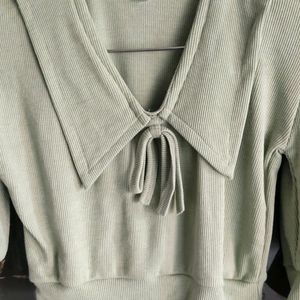 Olive Green Korean Top