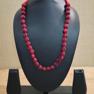 Brand New Ravishing Cotton Cloth Bead Necklace