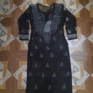 Black CHIKENKARI KURTA