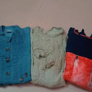 Combo Of 2 Kurtis With 1 Kurti Free