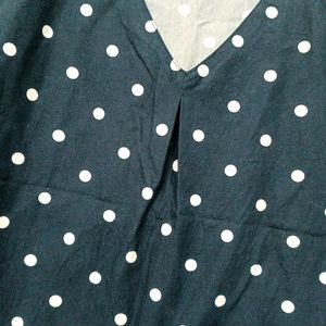 Dark Blue White Dot Top